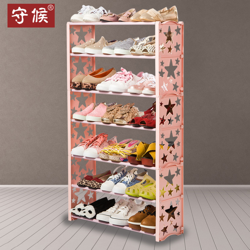 Multilayer home Dormitory Shoe Rack Combination Dust-Proof Cloth Containing Simple Plastic Shoe Cabinet Economical indoor putting door