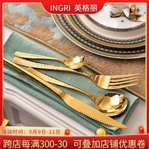 Creative tableware knife and fork spoon set three-piece European Western tableware set stainless steel steak knife and fork spoon home