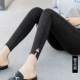 Quần legging nữ mặc mới 2019 mùa xuân và phần mỏng eo cao chân đen bó sát da chuẩn 9 điểm quần bút chì - Khởi động cắt