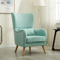 Nordic single sofa chair small apartment modern simple fabric sofa bedroom balcony high backrest leisure tiger chair