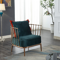 Tiger chair American single chair light luxury single sofa chair designer dark green leisure chair light luxury chair Net red model