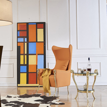 Nordic leather single sofa American tiger chair leather art negotiation chair simple modern balcony leisure sand lazy sand