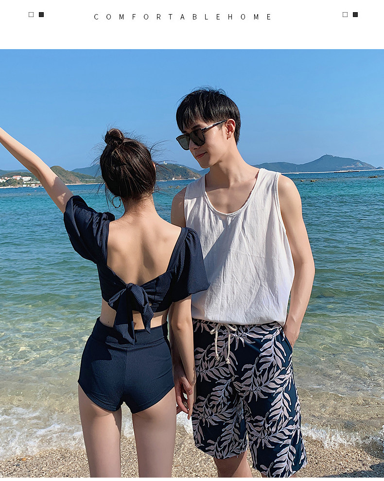 Летний раздельный купальник, брендовый пляжный комплект для школьников и студентов, для влюбленных, сезон 2021, в корейском стиле 