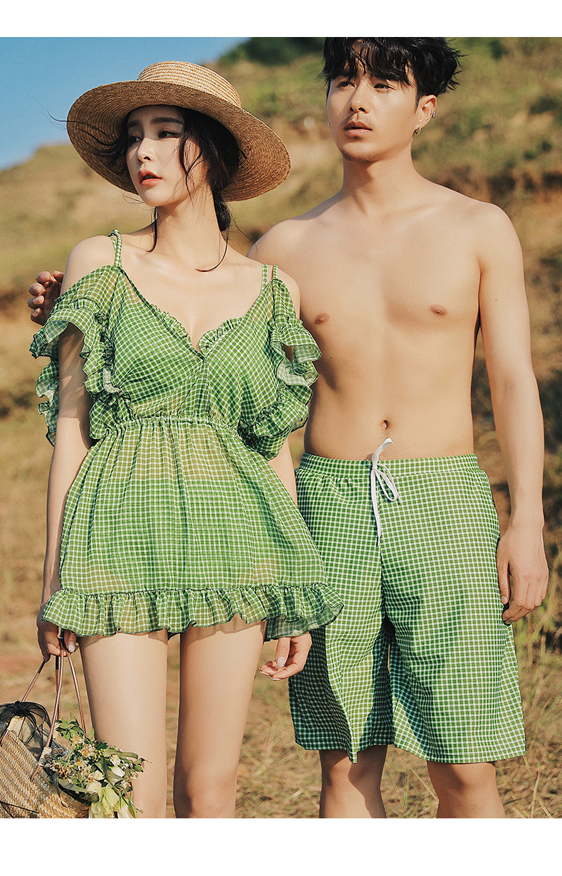 Bộ đồ bơi ba mảnh bikini gợi cảm bảo thủ hương thơm gió biển kỳ nghỉ nam quần đi biển mùa xuân áo tắm nóng - Vài đồ bơi 	đồ đôi đi biển cặp	