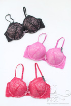 151 full 80 European and American lace with plug-in-chest cushion inserts slim bra womens underwear X type shoulder strap bra