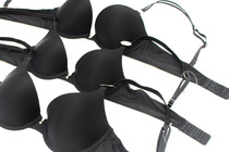 51 European and American glossy surface thin down thick Toothes Breasted With Bra Hood Female Brief Glossy surface X type shoulder strap bra lingerie