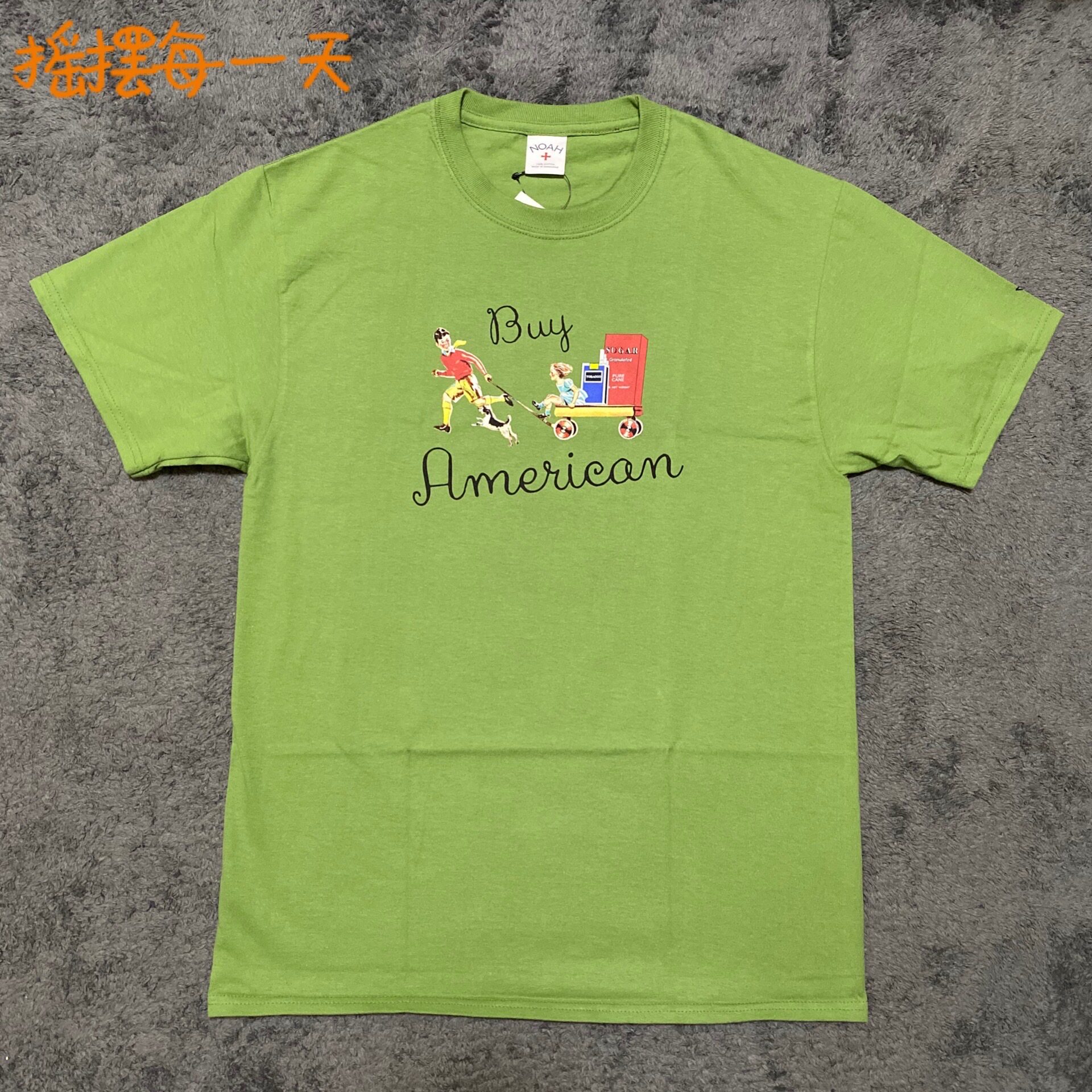 (spot) low-priced clear cabin FW19 NOAH BUY AMERICAN TEE Shopping short sleeve T-shirt smeared green