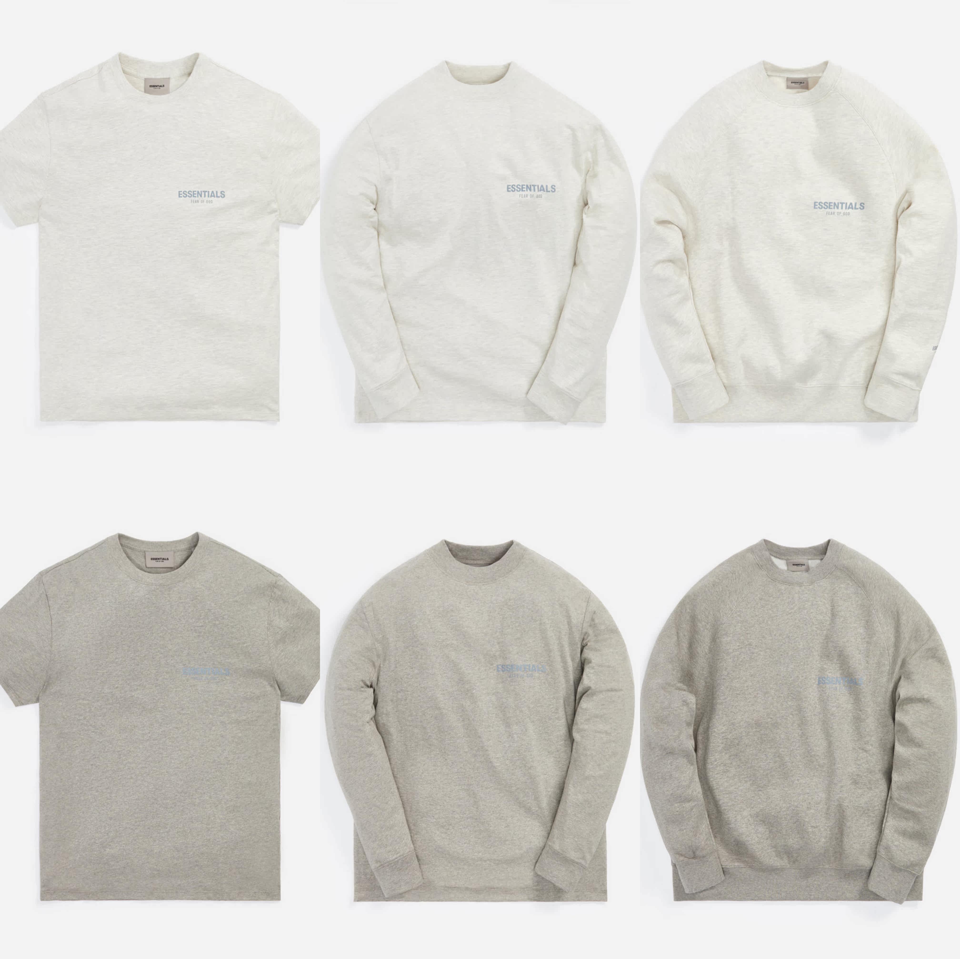 (on the way) ESSENTIALS FOG FEAR OF GOD TEE short sleeve T-shirt round thick cotton T long sleeves