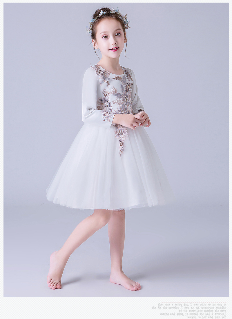 Trẻ em váy bé gái công chúa váy mùa thu dài tay váy Giáng sinh máy chủ piano trang phục hoa cô gái váy cưới bộ quần áo vest cho bé trai