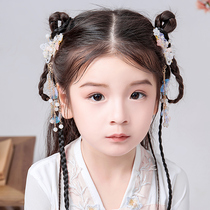 Hanfu headdress childrens girls accessories tassel step rocking antique clip Super fairy ribbon ancient wear hair accessories hairpin Tang suit