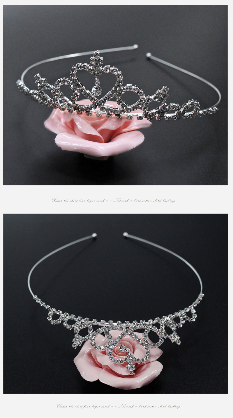Phụ kiện tóc trẻ em vương miện trẻ em vương miện công chúa headband vương miện cô gái phụ kiện tóc rhinestone vương miện phụ kiện hiệu suất mới dây cột tóc dễ thương cho bé