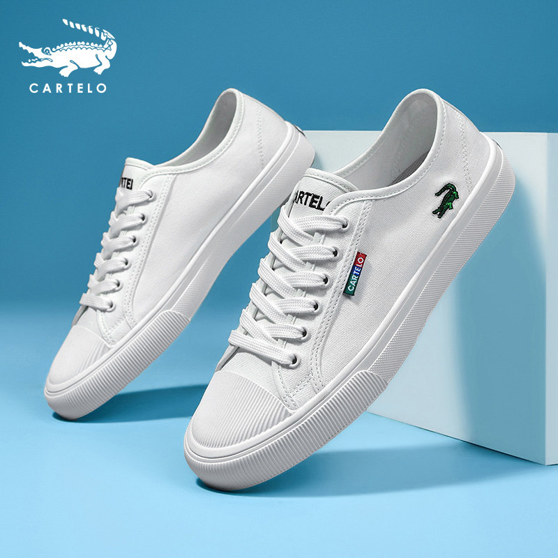 Crocodile Canvas Shoes Men's Board Shoes Summer Breathable Students 100 Hitch Ride Trends Casual Men Shoes 2022 Men's Little White Shoes