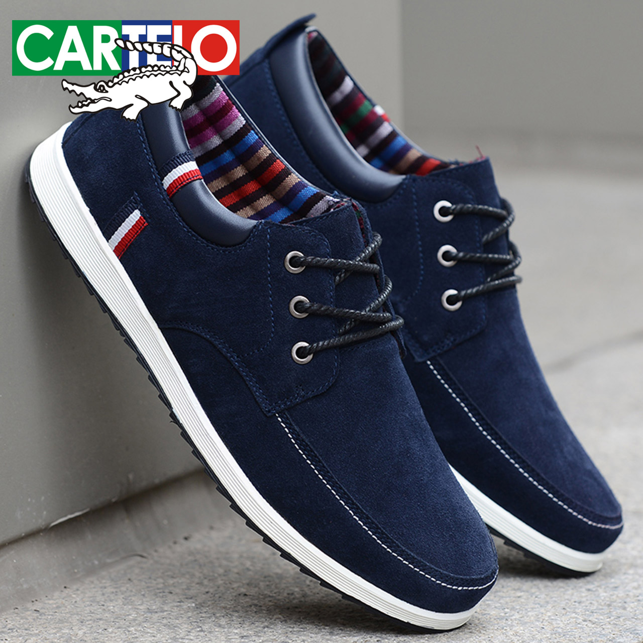 Crocodile men's sneakers autumn men's shoes all-match shoes men's breathable 2022 new trendy leather sports casual shoes