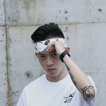 QUIERO European and American personality bones men and womens hair band hip-hop headscarf ins Sports square riding cover square scarf