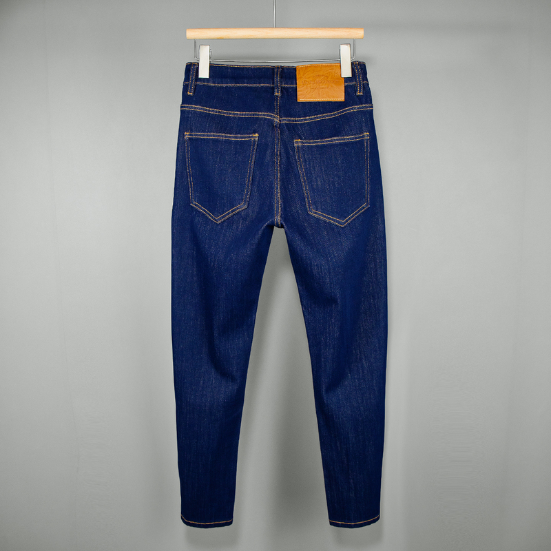 Summer Light Luxury Anti-Fade Nine-Point Jeans for Men, Four-Way Stretch, Soft Selvedge Denim, Royal Blue Slim Fit Tapered Pants