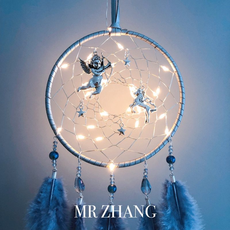 MR ZHANG original dream catcher lamp birthday girl Indian feather hanging decoration art gift retro ins Wind