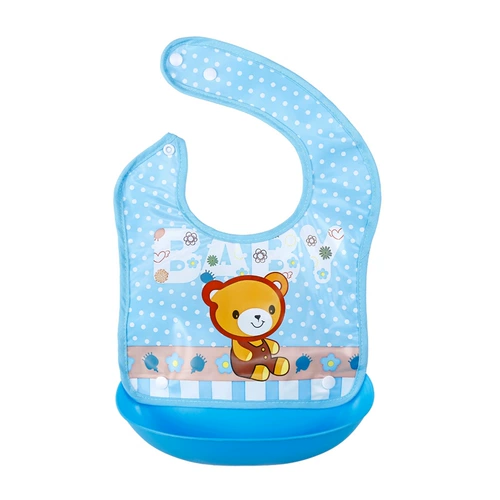 Детский водонепроницаемый трехмерный нагрудник для еды, большой силиконовый слюнявчик, с карманом