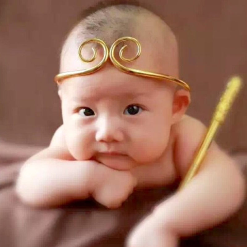 Children Photography Costumes 2018 Photos Photo Gallery Baby Photo Newborn Full Moon 100 Days Props Tight Stirrups and Golden Stirrups