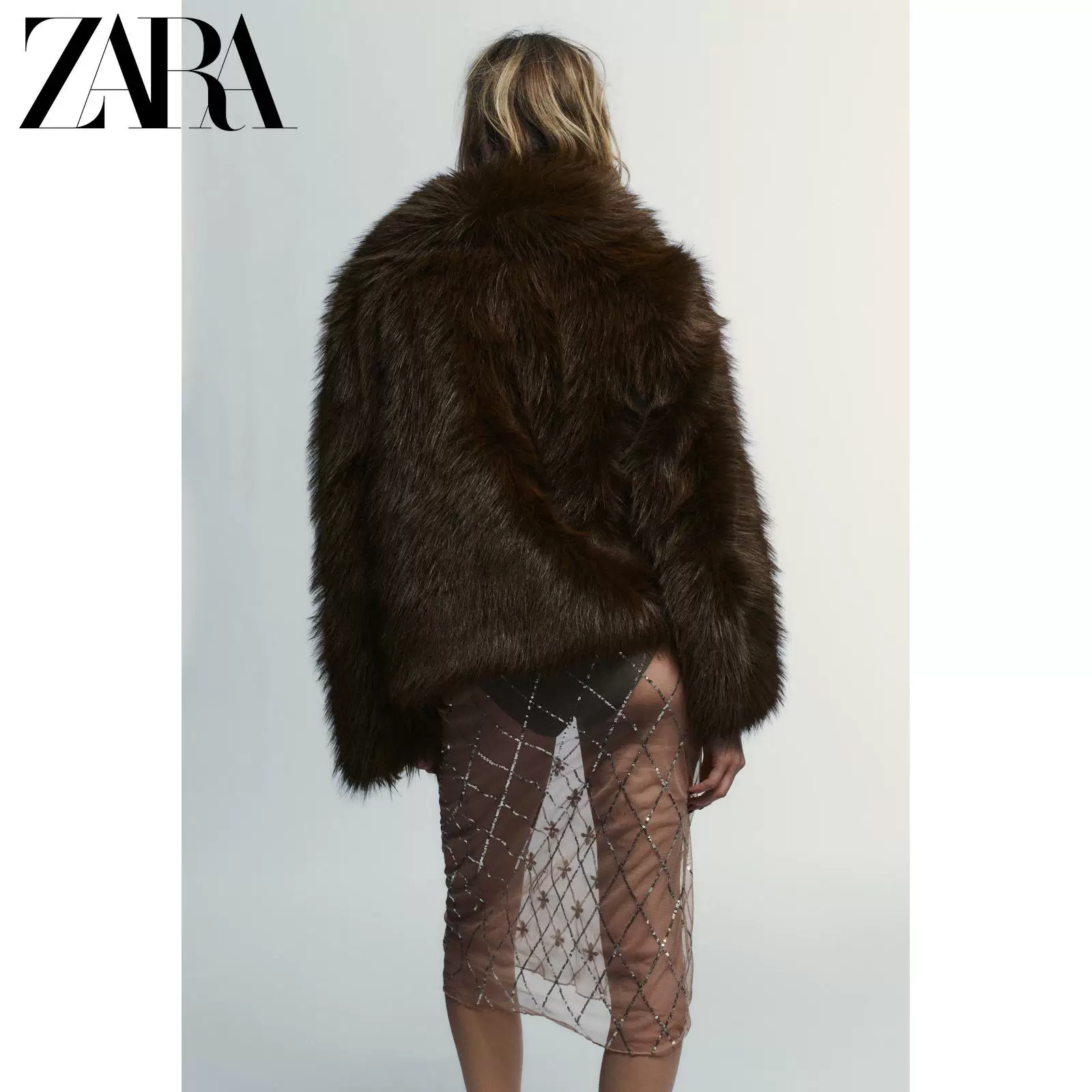 ZARA 25 новых зимних товаров TRF женская верхняя одежда из искусственного меха короткая куртка 8490832 800