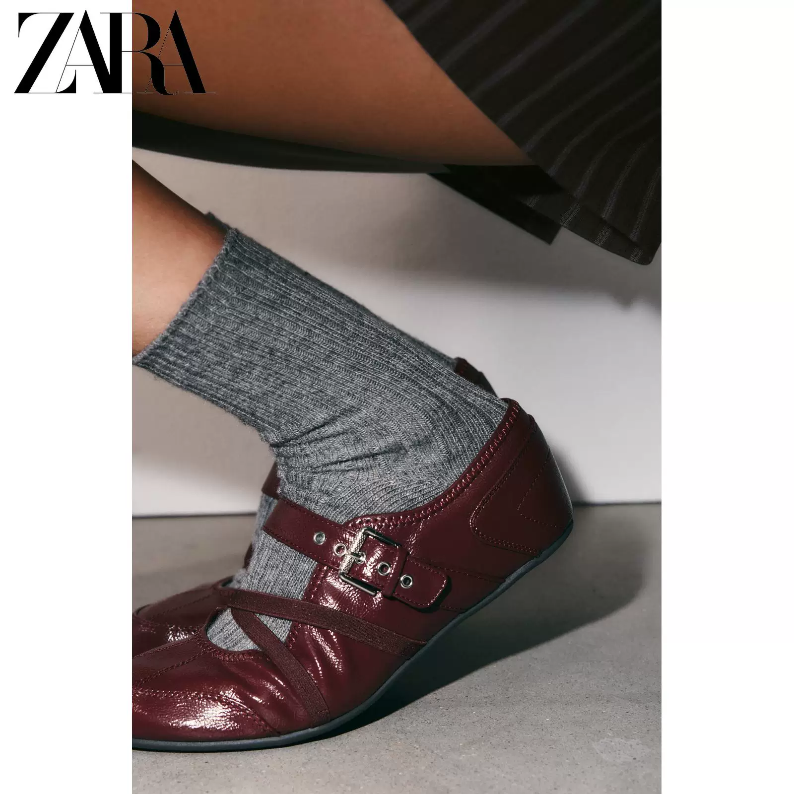 ZARA специальное предложение Женские туфли Лаковые туфли Мэри Джейн балетки 5212710 025