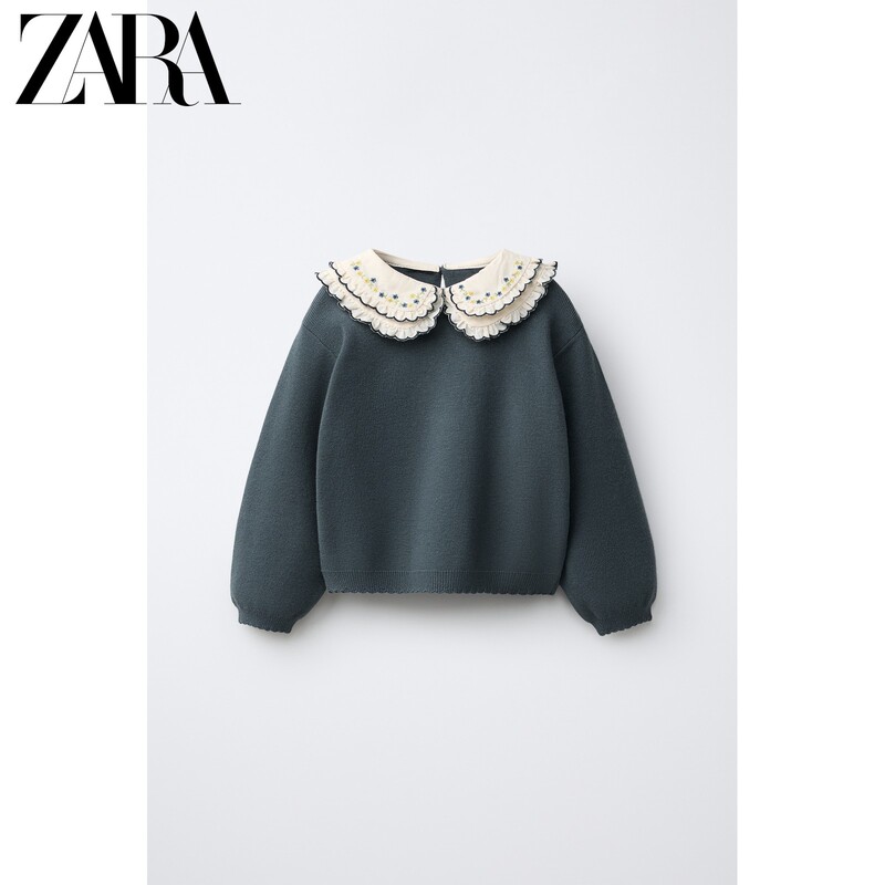 Zara2026 New Autumn Products for Baby Girls and Toddlers Embroidered Double-Layer Doll Collar Knitwear 2582510 409 Zara2026 New Autumn Products for Baby Girls and Toddlers Embroidered Double-Layer Doll Collar Knitwear 2582510 409