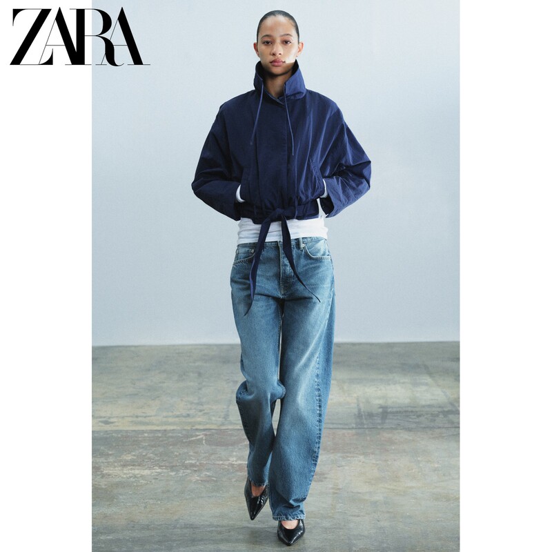 Zara26 New Autumn Products Women's Clothing Zw Series Long-Sleeved Contrasting Color Lapel Belt Short Jacket 3918242 401 Zara26 New Autumn Products Women's Clothing Zw Series Long-Sleeved Contrasting Color Lapel Belt Short Jacket 3918242 401