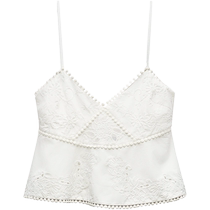 ZARA 2024 autumn new product womens pure cotton white suspender French poplin top 7200041 251