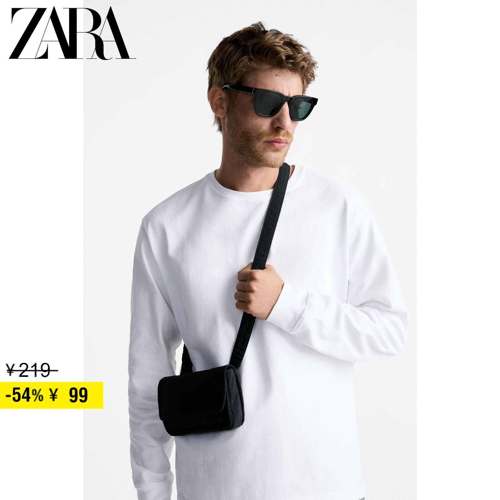 ZARA Discount Season Men Bag Black Flip Mini Phone Bag Diagonal Satchel 3637120800-Taobao