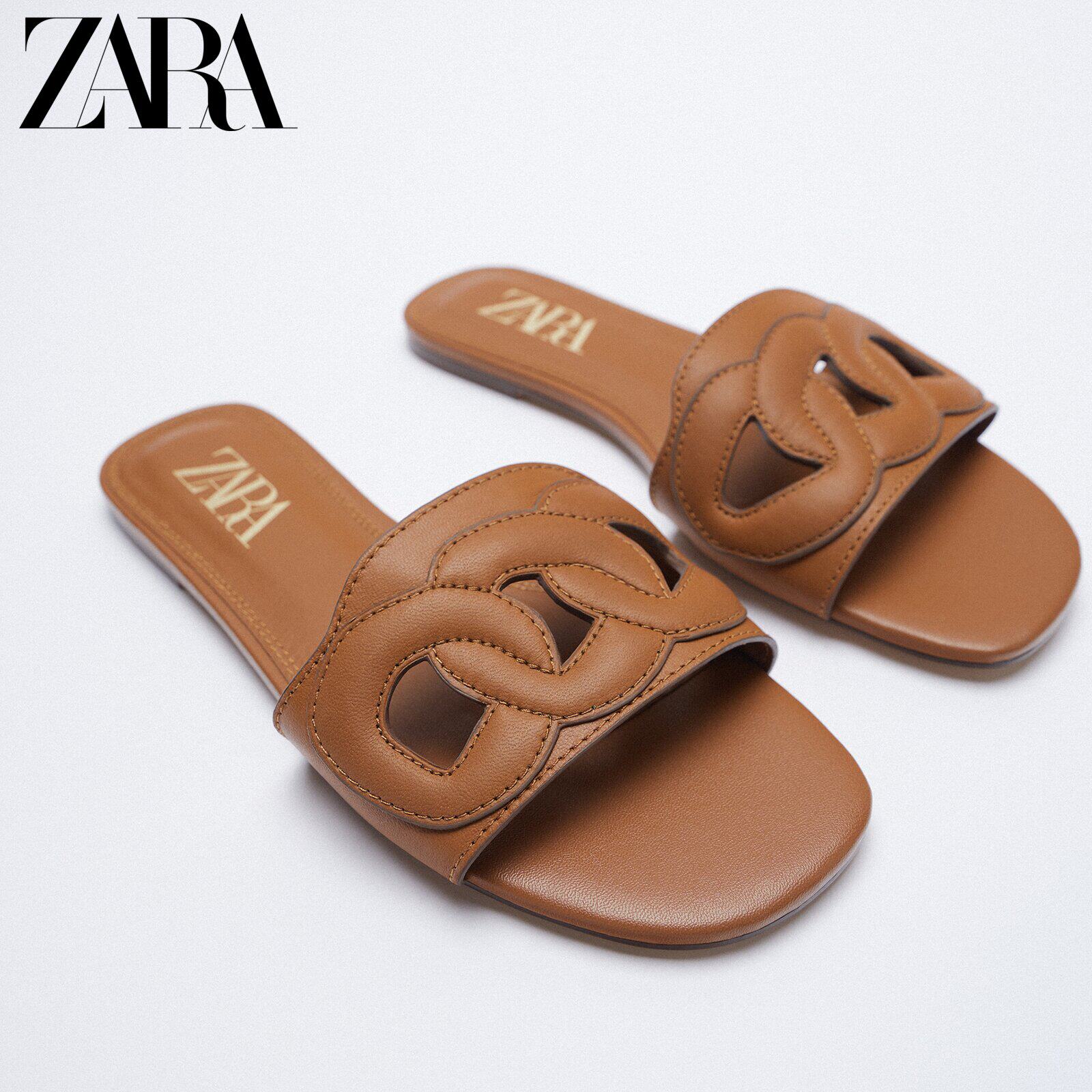 Купить ZARA летом обувь женская песок коричневый Тисненый квартира воловья  кожа кожа шлепанцы верхняя одежда сандалии 12842710105 в интернет-магазине  с Таобао (Taobao) из Китая, низкие цены | Nazya.com