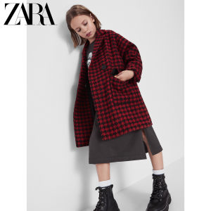 ZARA 鼠年新年新款童装女童含羊毛千鸟格纹大衣外套 05854604600