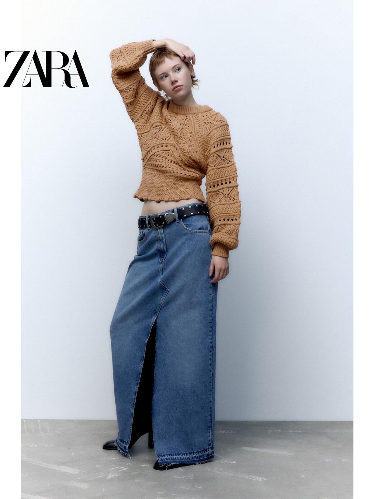 ZARA autumn and winter new women's clothing hollow sweater sweater 3991120 704