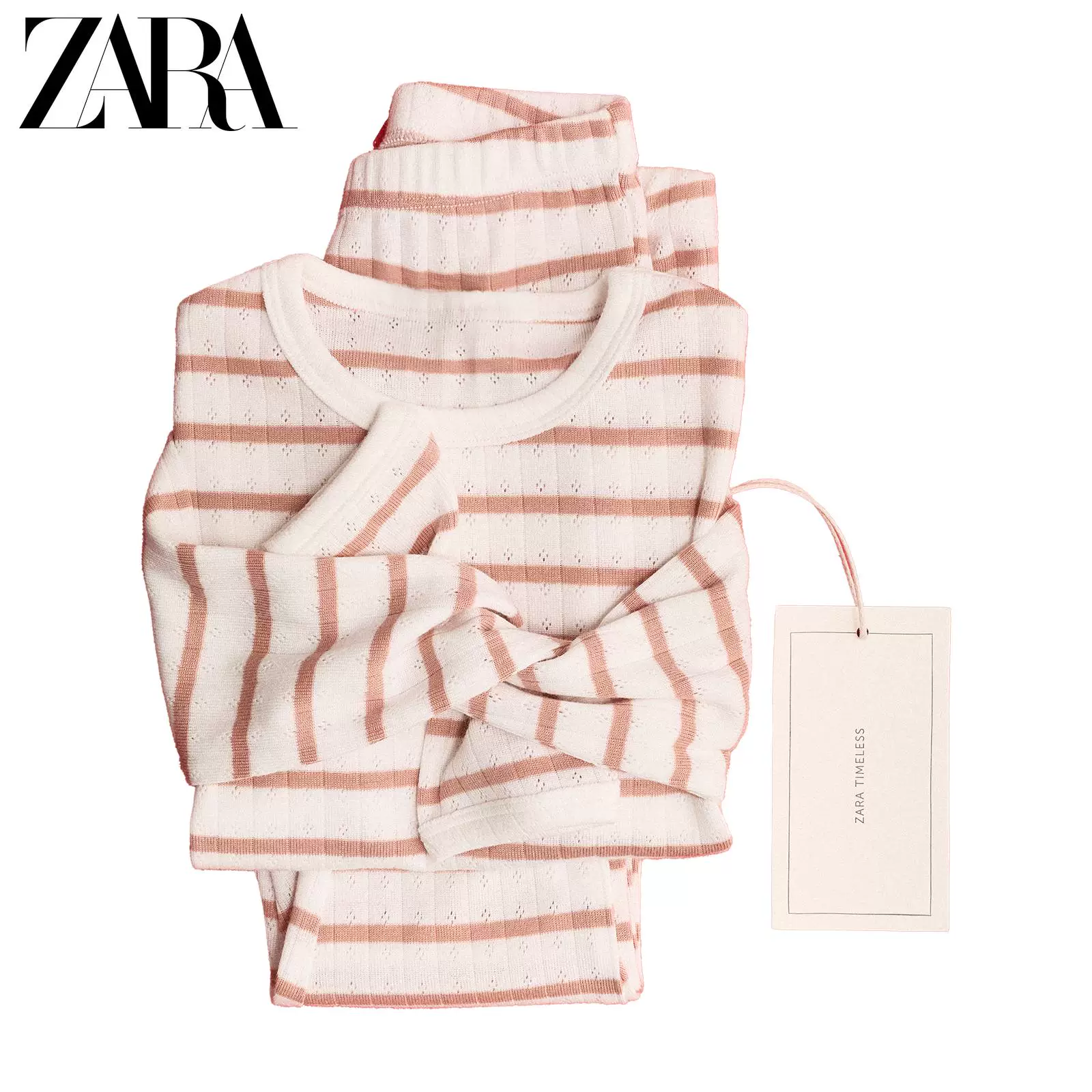 ZARA 2026 Весна и лето новые товары для младенцев и малышей TIMELESS Джакардовые полосатые пижамы 8501563 621