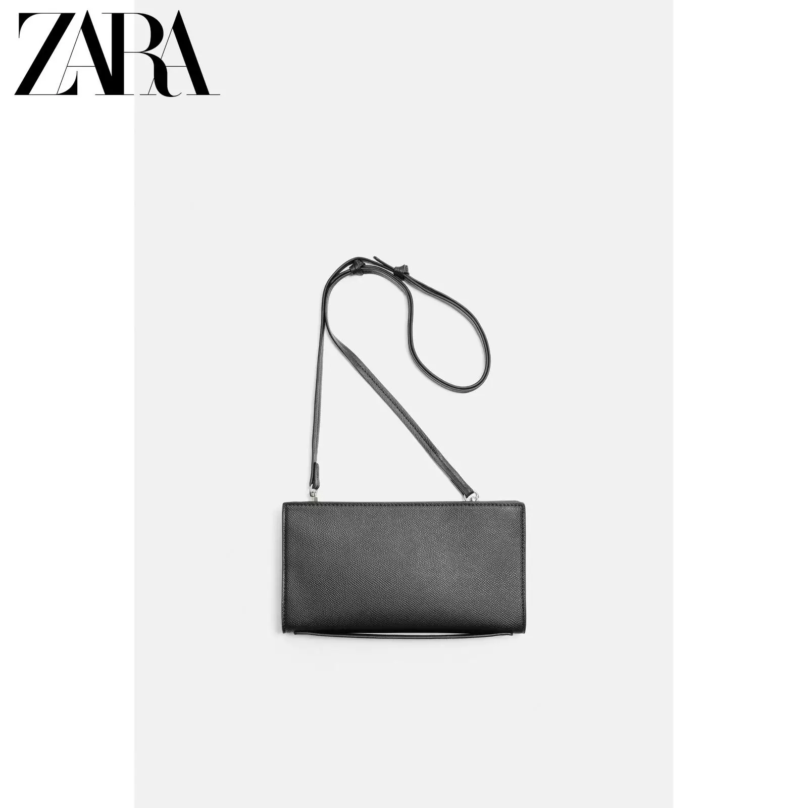 ZARA 2025 Летние новые товары Мужская сумка черная рельефная отделка через плечо сумка кошелек 3809620 800