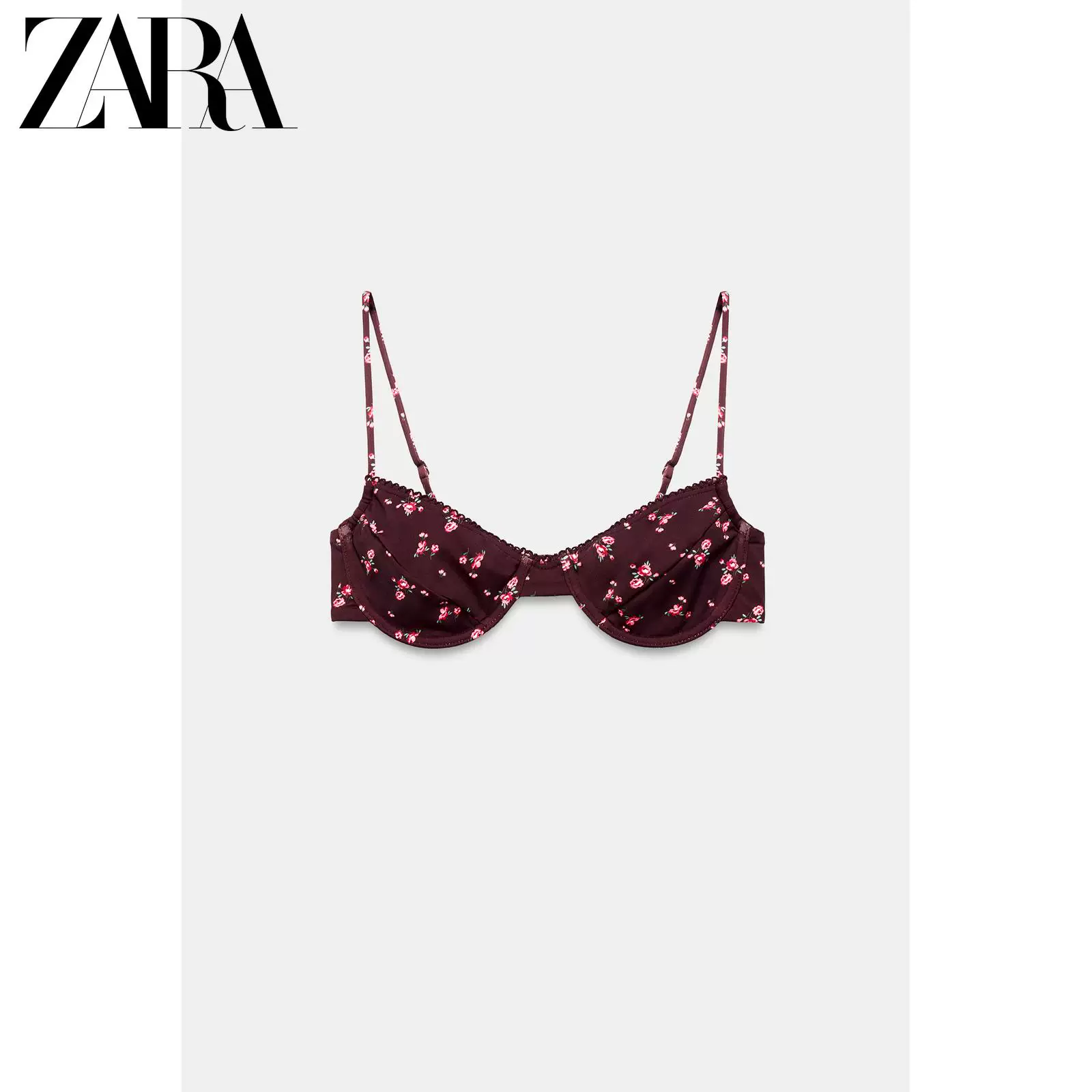 ZARA Новая весна/лето 26 Женщины Полосьрая круглая горловина Бикини топ с поддерживающим кольцом 0167024 606