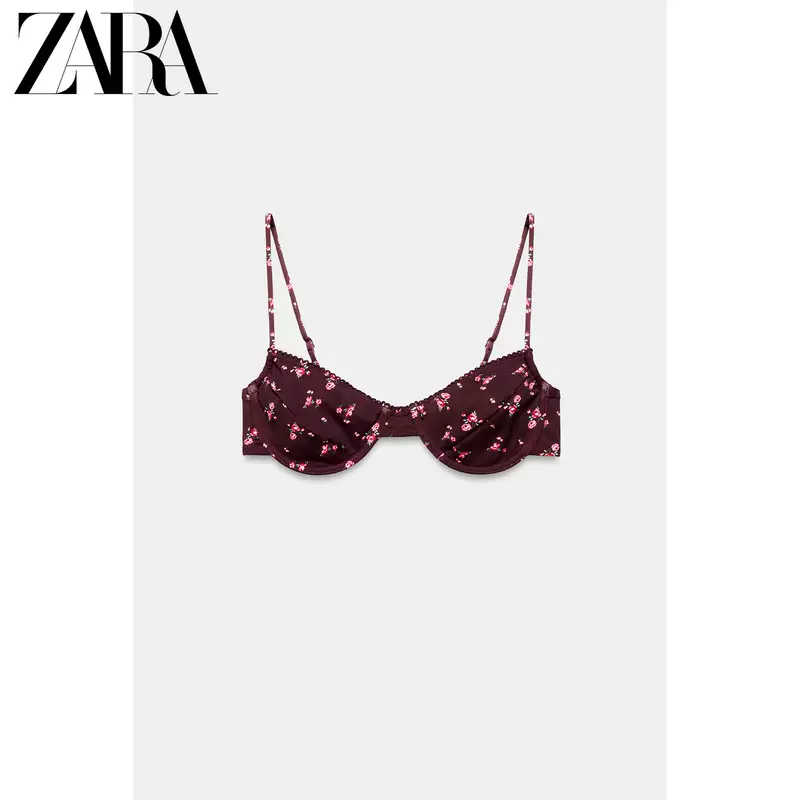 ZARA Новая весна/лето 26 Женщины Полосьрая круглая горловина Бикини топ с поддерживающим кольцом 0167024 606