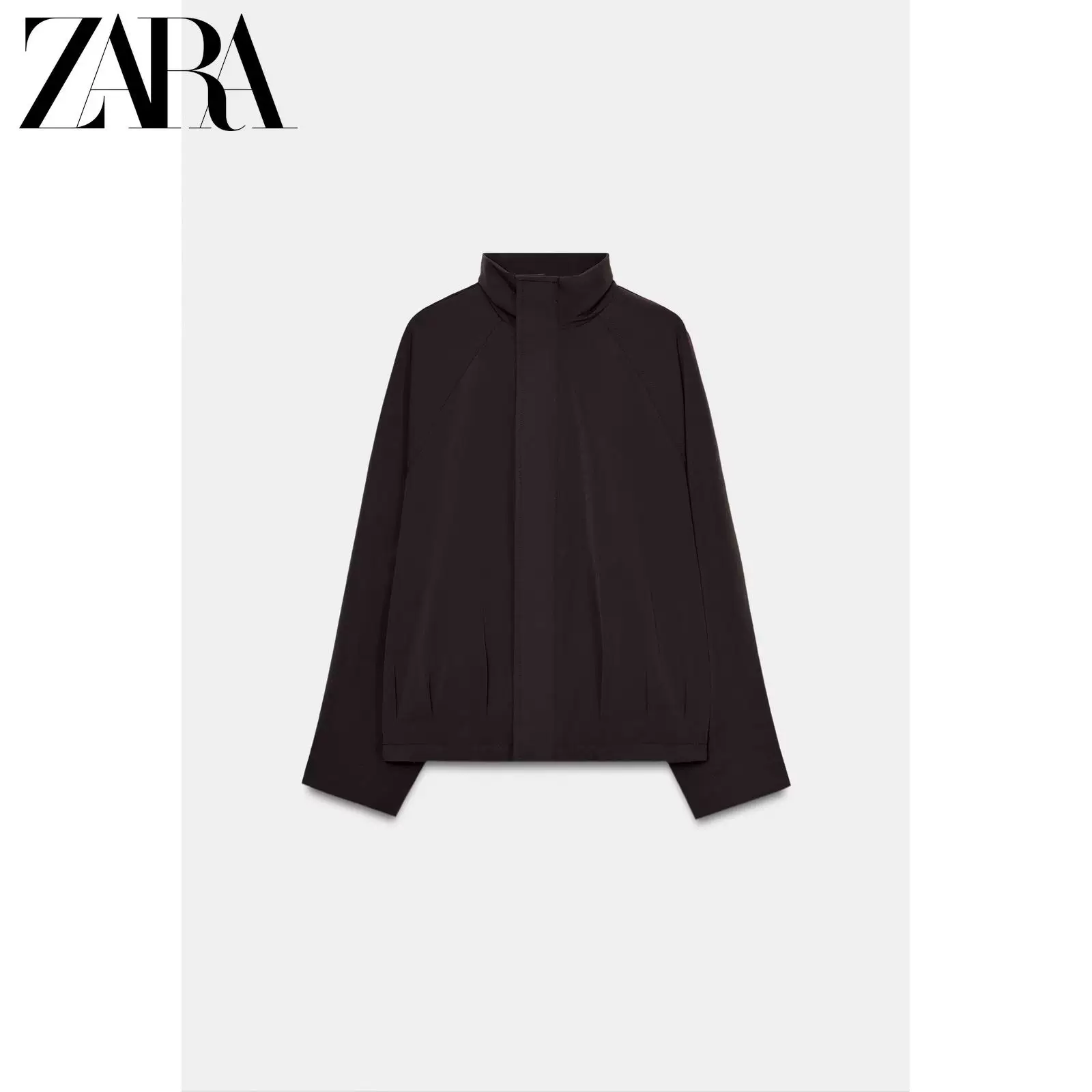 Новый поступления ZARA для весны и лета 26 Женская куртка-бомбер с высоким воротником на молнии свободного кроя 4813305 717
