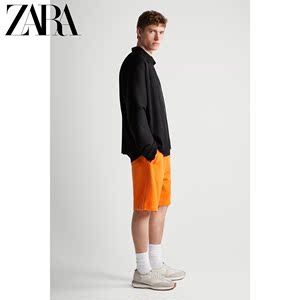 ZARA 夏季新款男装 宽松廓型打褶衬衫式夹克外套 04087483800