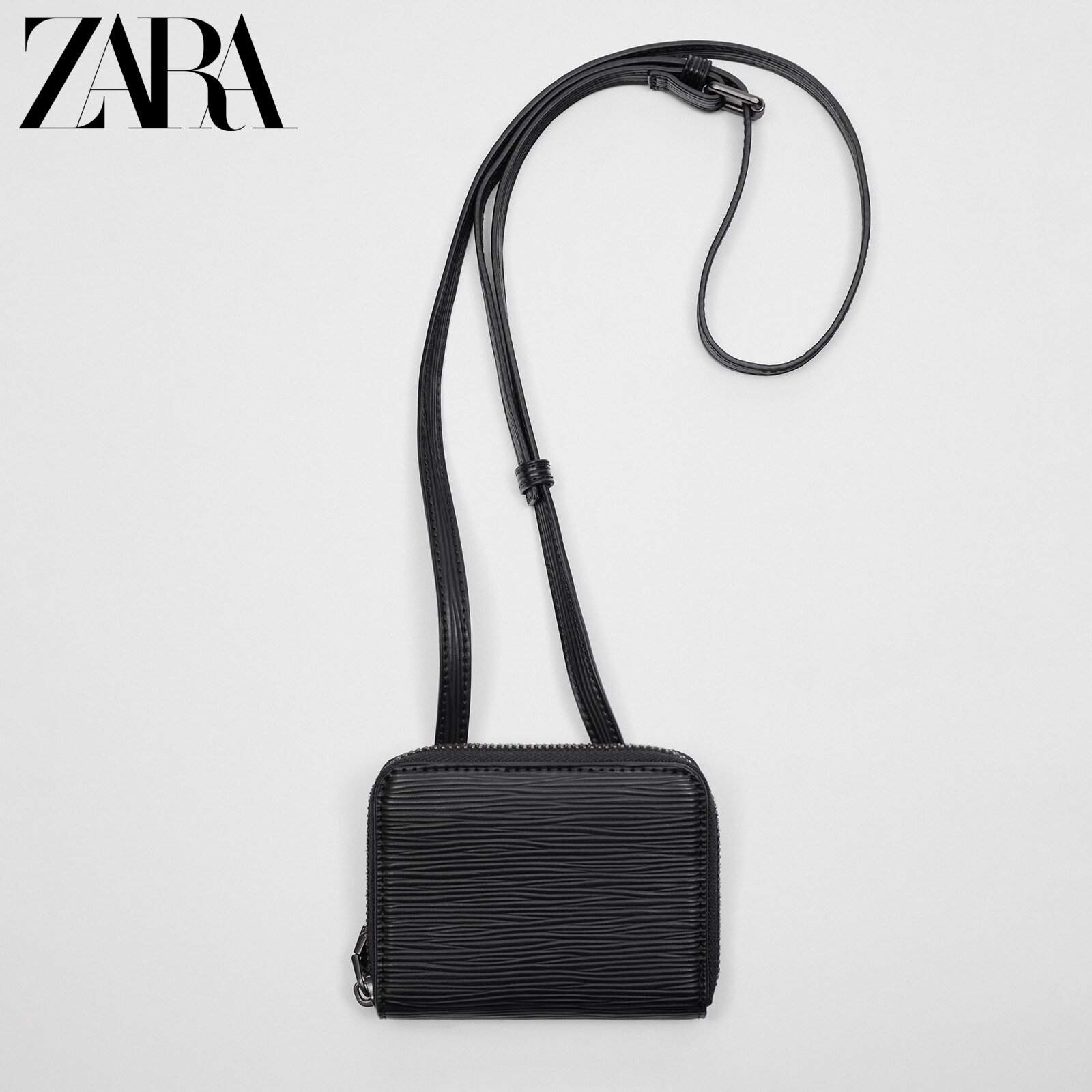 ZARA spring new pint men's bag black embossing satchel wallet 3815920040