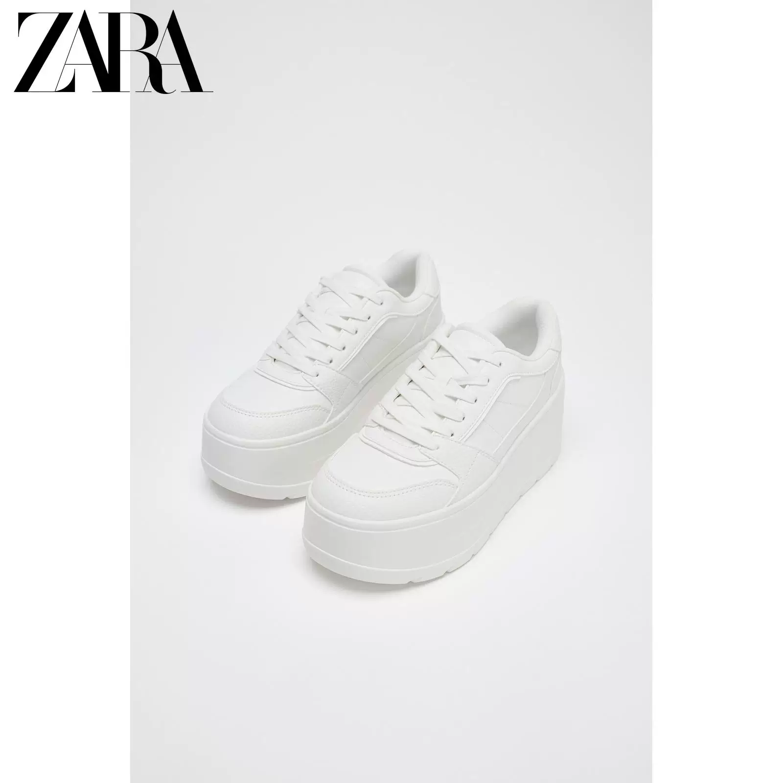 ZARA 2025 летние новинки женская обувь белая водонепроницаемая резиновая подошва спортивная белая обувь 5801610 001