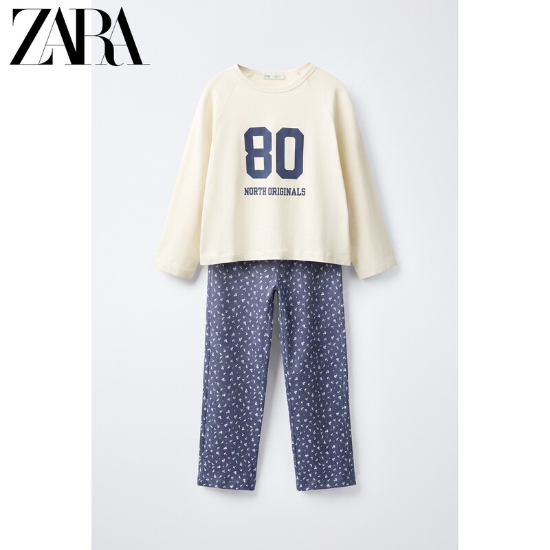 Zara2026 New Autumn Products Children's Clothing 6-14 Years Old Varsity Style Printed Pajamas 7099779 401