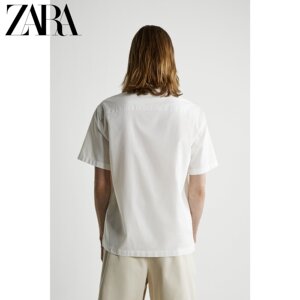 ZARA 夏季新款男装 直筒全棉 纹理 POLO领短袖衬衫 07545290251