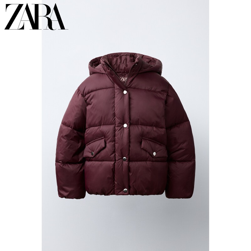 Zara2026 Autumn New Collection Children's Clothing Girls' Hooded Hydrophobic Cotton Jacket 0562704 681 Zara2026 Autumn New Collection Children's Clothing Girls' Hooded Hydrophobic Cotton Jacket 0562704 681