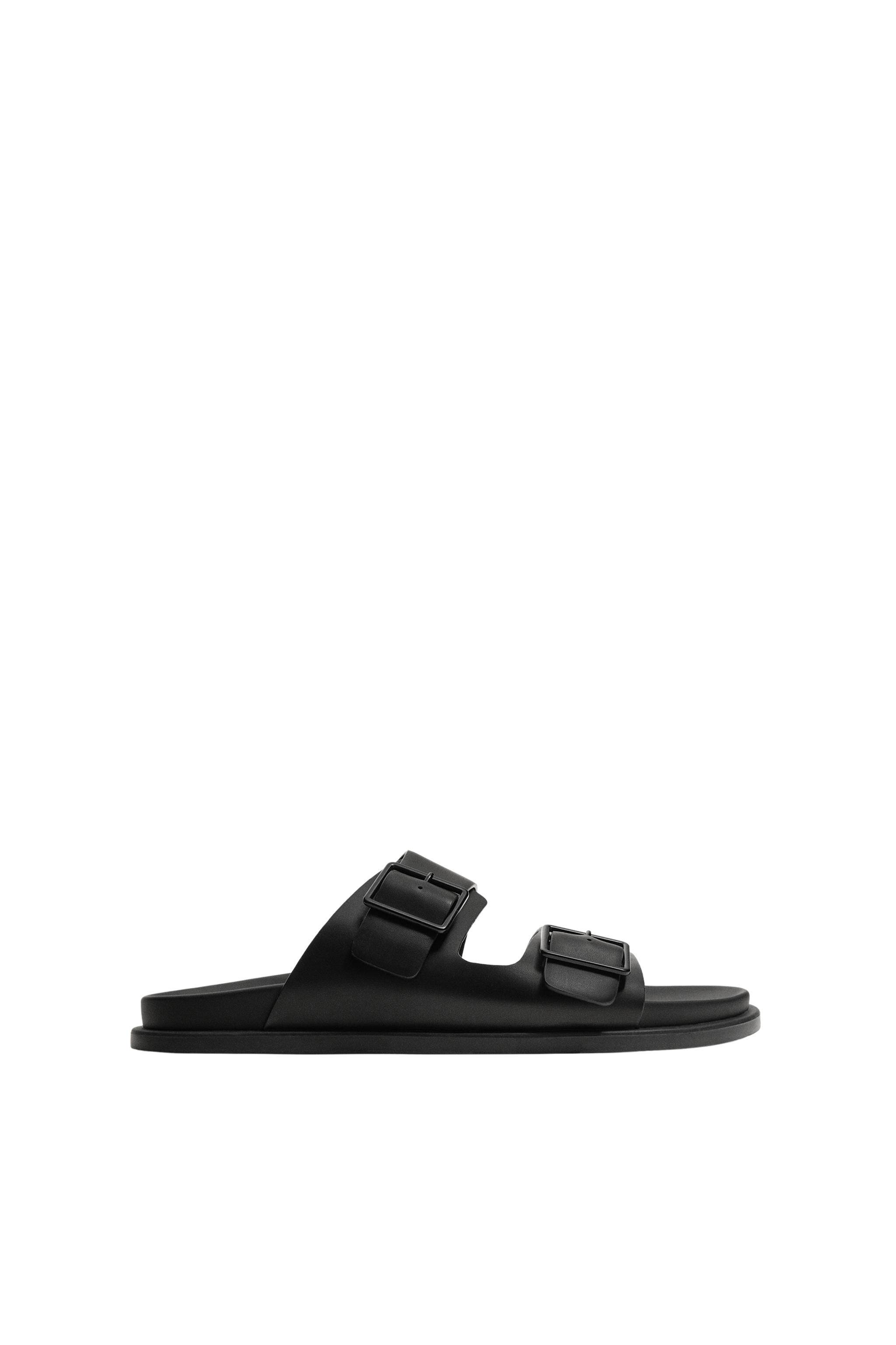 ZARA 2026 новая весна и лето Вкус мужская обувь черный двойной Украсить квартира сандалии песчаный пляж Туфли 2703720 800 