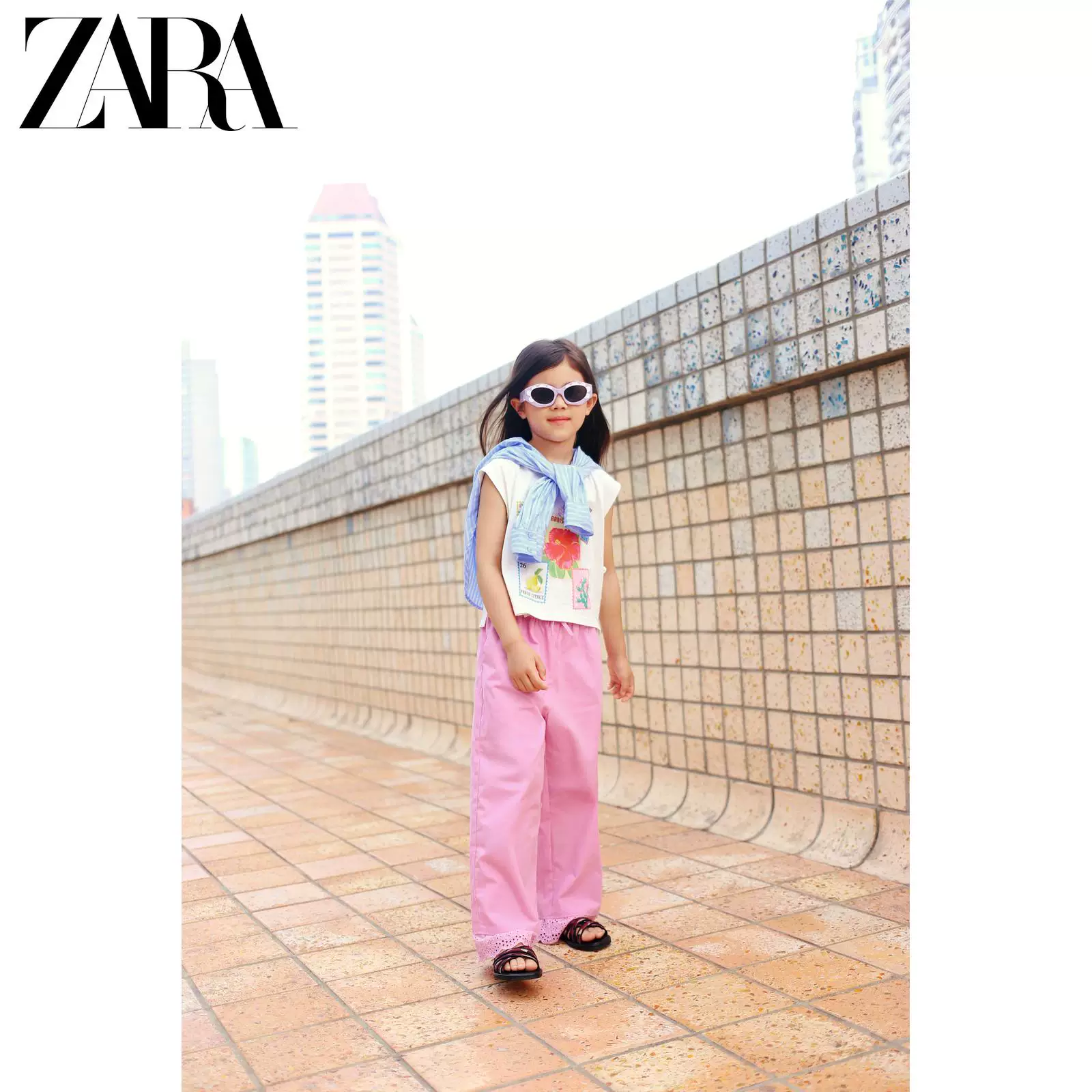 ZARA Discount Season Детская одежда ДевочкиКружево Простой повседневный комфортные прямые штаны 6106329 620