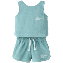 ZARA 24 new autumn products childrens clothing girls T-shirt and casual shorts terry cloth set 9000684 437
