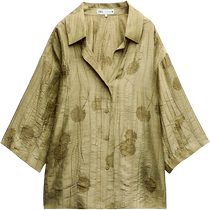 ZARA 24 spring new pint womens dress ZW jacquard big code shirt 4786046515