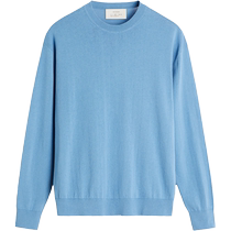 ZARAOrigins] Mens blue basic round neck long-sleeved sweater 6674312 427