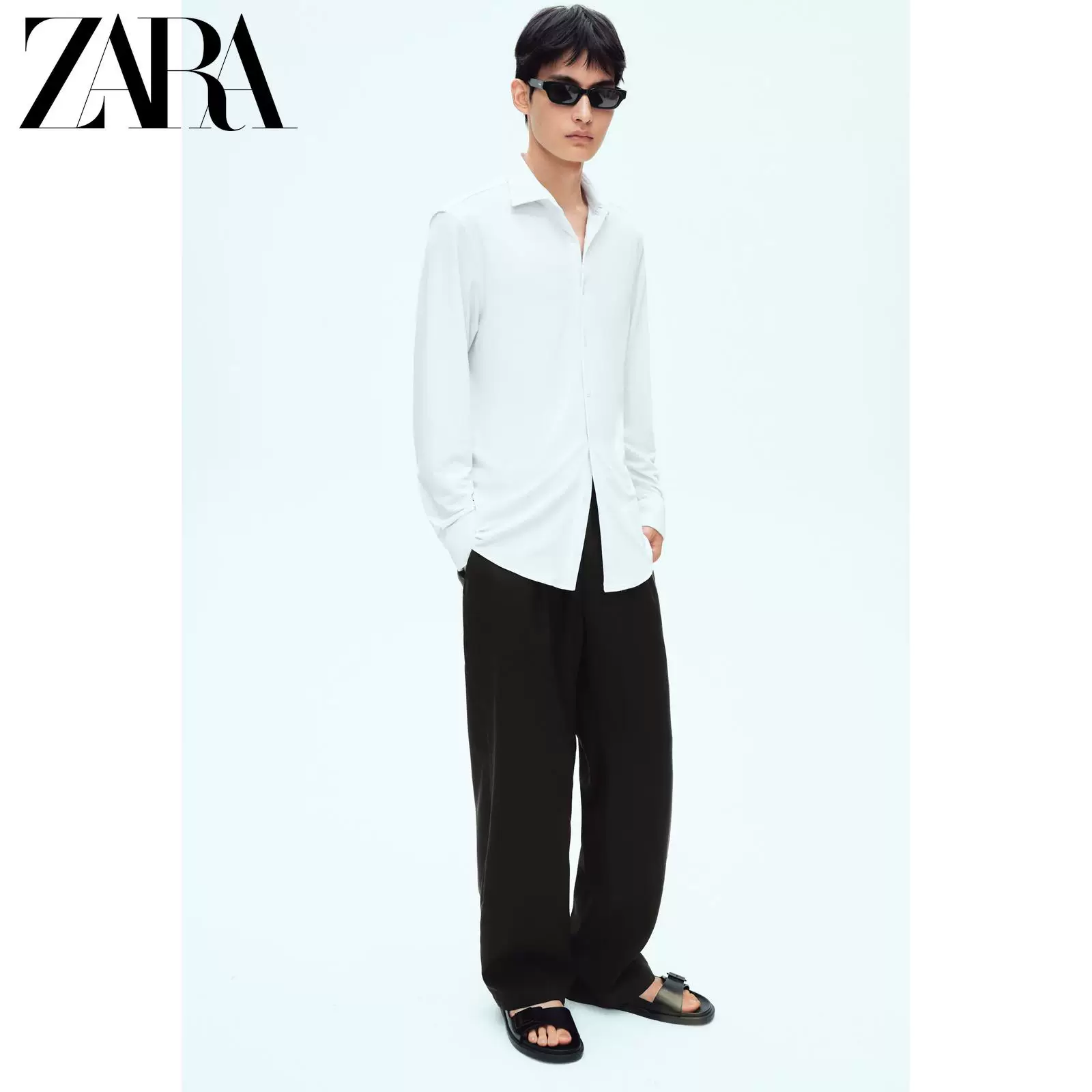 ZARA Summer multicoloured elastic shirt, slim fit