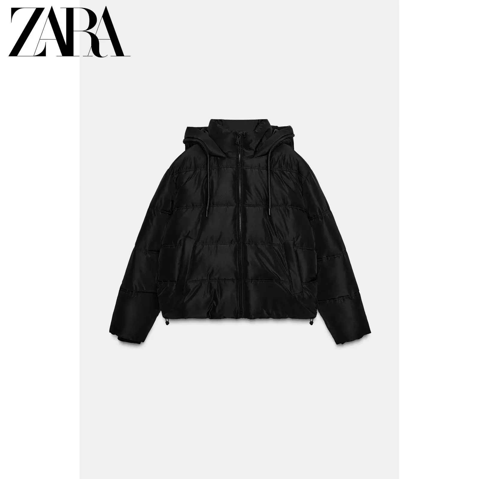 Женская специальная акция куртка с коротким капюшоном водо- и ветрозащитная толстая 3046223 800 от ZARA