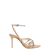 ZARA new summer product womens shoes beige thong brightly decorated thin drawstring fashion high-heeled sandals 3302410 098